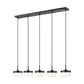 Z-Lite Renaud 7" 5-Light LED-Integrated Matte Black Steel Frame Feathered White Glass Shade Linear Chandelier