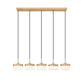 Z-Lite Renaud 7" 5-Light LED-Integrated Modern Gold Steel Frame Feathered White Glass Shade Linear Chandelier