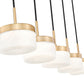 Z-Lite Renaud 7" 5-Light LED-Integrated Modern Gold Steel Frame Feathered White Glass Shade Linear Chandelier
