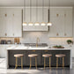 Z-Lite Renaud 7" 5-Light LED-Integrated Modern Gold Steel Frame Feathered White Glass Shade Linear Chandelier