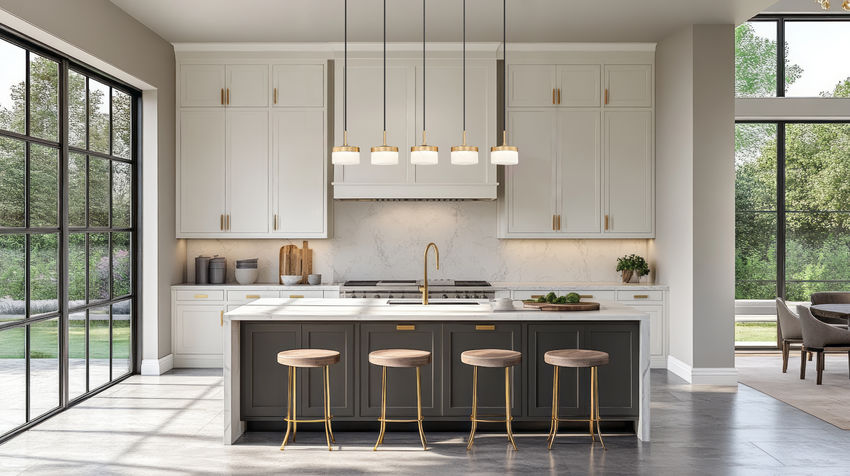 Z-Lite Renaud 7" 5-Light LED-Integrated Modern Gold Steel Frame Feathered White Glass Shade Linear Chandelier
