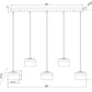 Z-Lite Renaud 7" 5-Light LED-Integrated Modern Gold Steel Frame Feathered White Glass Shade Linear Chandelier