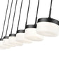 Z-Lite Renaud 7" 7-Light LED-Integrated Matte Black Steel Frame Feathered White Glass Shade Linear Chandelier