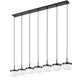 Z-Lite Renaud 7" 7-Light LED-Integrated Matte Black Steel Frame Feathered White Glass Shade Linear Chandelier
