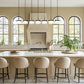 Z-Lite Renaud 7" 7-Light LED-Integrated Matte Black Steel Frame Feathered White Glass Shade Linear Chandelier