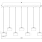 Z-Lite Renaud 7" 7-Light LED-Integrated Matte Black Steel Frame Feathered White Glass Shade Linear Chandelier