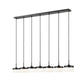 Z-Lite Renaud 7" 7-Light LED-Integrated Matte Black Steel Frame Feathered White Glass Shade Linear Chandelier
