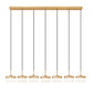 Z-Lite Renaud 7" 7-Light LED-Integrated Modern Gold Steel Frame Feathered White Glass Shade Linear Chandelier