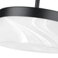 Z-Lite Renaud 9" 1-Light LED-Integrated Matte Black Steel Frame Feathered White Glass Shade Pendant Light