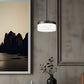 Z-Lite Renaud 9" 1-Light LED-Integrated Matte Black Steel Frame Feathered White Glass Shade Pendant Light