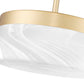 Z-Lite Renaud 9" 1-Light LED-Integrated Modern Gold Steel Frame Feathered White Glass Shade Pendant Light