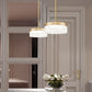 Z-Lite Renaud 9" 1-Light LED-Integrated Modern Gold Steel Frame Feathered White Glass Shade Pendant Light