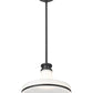 Z-Lite Reznor 12" 1-Light Matte Black Steel Frame Matte Opal Glass Shade Pendant Light