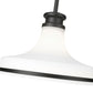 Z-Lite Reznor 12" 1-Light Matte Black Steel Frame Matte Opal Glass Shade Pendant Light