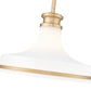 Z-Lite Reznor 12" 1-Light Modern Gold Steel Frame Matte Opal Glass Shade Pendant Light
