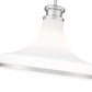 Z-Lite Reznor 18" 1-Light Brushed Nickel Steel Frame Matte Opal Glass Shade Pendant Light