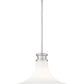 Z-Lite Reznor 18" 1-Light Brushed Nickel Steel Frame Matte Opal Glass Shade Pendant Light