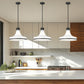 Z-Lite Reznor 18" 1-Light Matte Black Steel Frame Matte Opal Glass Shade Pendant Light