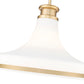 Z-Lite Reznor 18" 1-Light Modern Gold Steel Frame Matte Opal Glass Shade Pendant Light