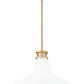 Z-Lite Reznor 18" 1-Light Modern Gold Steel Frame Matte Opal Glass Shade Pendant Light