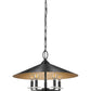 Z-Lite Rialto 22" 5-Light Candelabra Matte Black Steel With Signature Rubbed Brass Inner Shade Pendant Light