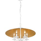 Z-Lite Rialto 22" 5-Light Candelabra Matte White Steel With Signature Rubbed Brass Inner Shade Pendant Light