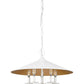 Z-Lite Rialto 22" 5-Light Candelabra Matte White Steel With Signature Rubbed Brass Inner Shade Pendant Light