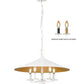 Z-Lite Rialto 22" 5-Light Candelabra Matte White Steel With Signature Rubbed Brass Inner Shade Pendant Light