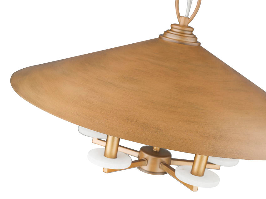 Z-Lite Rialto 22" 5-Light Candelabra Signature Gold Steel Pendant Light