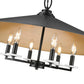 Z-Lite Rialto 32" 6-Light Candelabra Matte Black Steel With Signature Rubbed Brass Inner Shade Pendant Light