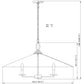 Z-Lite Rialto 32" 6-Light Candelabra Matte Black Steel With Signature Rubbed Brass Inner Shade Pendant Light