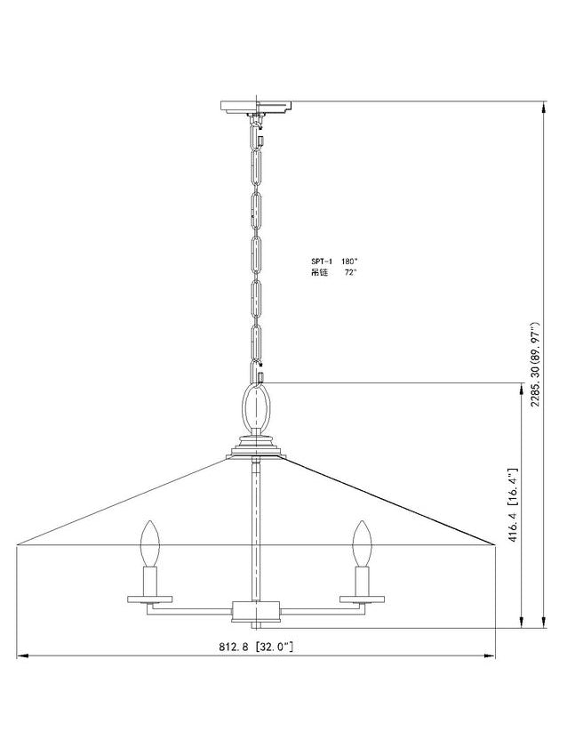 Z-Lite Rialto 32" 6-Light Candelabra Matte Black Steel With Signature Rubbed Brass Inner Shade Pendant Light