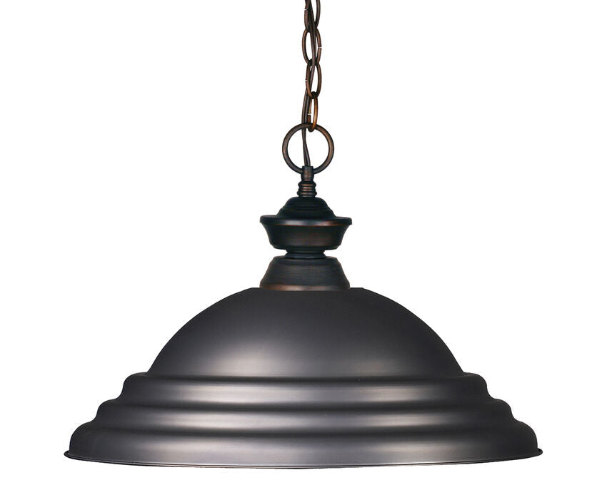 Z-Lite Riviera 16" 1-Light Olde Bronze Steel Pendant Light