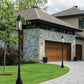 Z-Lite Roundhouse 14" W x 113" H 1-Light Black Aluminum Frame Clear Seedy Glass Shade Outdoor Post Mounted Fixture