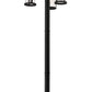 Z-Lite Roundhouse 569MP3-567P-BK 3-Light Black Aluminum Frame Clear Seedy Glass Shade Outdoor Post Mounted Fixture