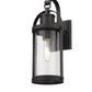 Z-Lite Roundhouse 6" 1-Light Black Outdoor Wall Sconce With Clear Seedy Glass Shade
