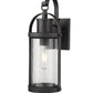Z-Lite Roundhouse 6" 1-Light Black Outdoor Wall Sconce With Clear Seedy Glass Shade