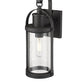 Z-Lite Roundhouse 6" 1-Light Black Outdoor Wall Sconce With Clear Seedy Glass Shade