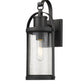 Z-Lite Roundhouse 6" 1-Light Black Outdoor Wall Sconce With Clear Seedy Glass Shade