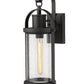 Z-Lite Roundhouse 8" 1-Light Black Outdoor Wall Sconce With Clear Seedy Glass Shade