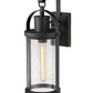 Z-Lite Roundhouse 8" 1-Light Black Outdoor Wall Sconce With Clear Seedy Glass Shade
