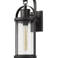Z-Lite Roundhouse 8" 1-Light Black Outdoor Wall Sconce With Clear Seedy Glass Shade