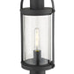 Z-Lite Roundhouse 8" W x 23" H 1-Light Black Outdoor Post Mount Fixture and Round Pier Mount With Clear Seedy Glass Shade