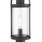 Z-Lite Roundhouse 8" W x 23" H 1-Light Black Outdoor Post Mount Fixture and Round Pier Mount With Clear Seedy Glass Shade
