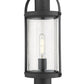 Z-Lite Roundhouse 8" W x 23" H 1-Light Black Outdoor Post Mount Fixture and Round Pier Mount With Clear Seedy Glass Shade