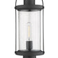 Z-Lite Roundhouse 8" W x 23" H 1-Light Black Outdoor Post Mount Fixture and Round Pier Mount With Clear Seedy Glass Shade