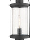 Z-Lite Roundhouse 8" W x 23" H 1-Light Black Outdoor Post Mount Fixture and Round Pier Mount With Clear Seedy Glass Shade