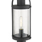 Z-Lite Roundhouse 8" W x 23" H 1-Light Black Outdoor Post Mount Fixture and Square Pier Mount With Clear Seedy Glass Shade