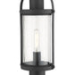 Z-Lite Roundhouse 8" W x 23" H 1-Light Black Outdoor Post Mount Fixture and Square Pier Mount With Clear Seedy Glass Shade
