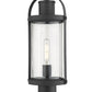 Z-Lite Roundhouse 8" W x 23" H 1-Light Black Outdoor Post Mount Fixture and Square Pier Mount With Clear Seedy Glass Shade